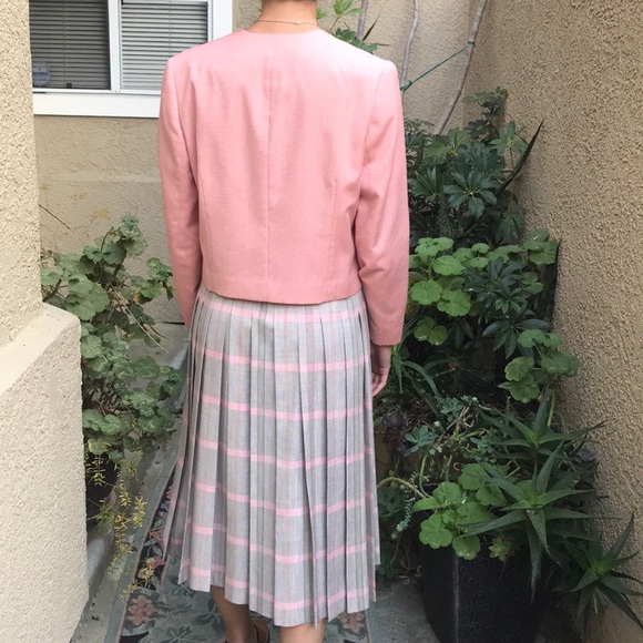 Vintage pink/gray Pendleton skirt with jacket - Picture 4 of 8
